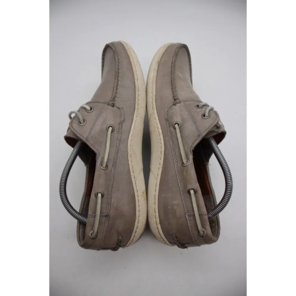 Frye Men's Size 10 D Briggs Boat Shoe Slate Gray Leather Casual Shoes Lace Up
